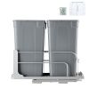 Pull-Out Trash Can, 35 QT x2 Double Under Mount Kitchen Waste Container, Heavy Duty Garbage Recycling Bin with Door Kit and Soft Close Slide
