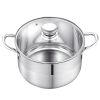 Stainless Steel Stock Pot, 8-Quart Stainless Steel Stockpot with Glass Lid, PFOA-Free, PFAS-Free, Compatible with Gas Stoves, Induction Cooktops