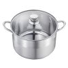 Stainless Steel Stock Pot, 12-Quart Stainless Steel Stockpot with Glass Lid, PFOA-Free, PFAS-Free, Compatible with Gas Stoves, Induction Cooktops