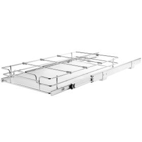 11"Wx21"Dx2.5"H Pull Out Cabinet Organizer, Heavy Duty Slide Out Pantry Shelves, Steel Roll Out Drawers, Sliding Drawer Storage for Home Under Sink