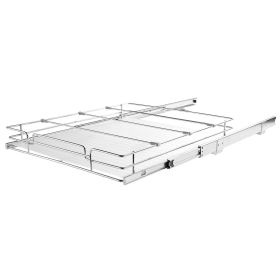 15.5"Wx21"Dx3.5"H Pull Out Cabinet Organizer, Heavy Duty Slide Out Pantry Shelves, Steel Roll Out Drawers, Sliding Drawer Storage for Home Under Sink