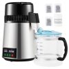 1.1 Gal Water Distiller, 0.3 Gal/H, 750W Distilled Water Maker Machine 0-99H Timing Set Temp Display