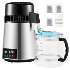 1.1 Gal Water Distiller, 0.3 Gal/H, 750W Distilled Water Maker Machine 0-99H Timing Set Temp Display