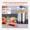 Stainless Steel Stockpot, 53 Quart Large Cooking Pots, Cookware Sauce Pot with Lid, and Handle, Heavy Duty Commercial Grade Stock Pot