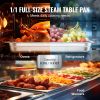 6 Pack Hotel Pans, Full Size Anti-Jam Steam Pan, 0.8mm Thick Stainless Steel Restaurant Steam Table Pan, 2.5-Inch Deep Commercial Table Pan