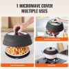 Microwave Splatter Cover & Mat, 10.8" Collapsible Microwave Lid for Food, 500 Fahrenheit Heat-Resistant Silicone & Tempered Glass Splatter Guard