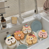 Cute Animal Wood Pulp Sponge, 5 Pack Kitchen Dish Scrubber, Non-Scratch, Reusable, Absorbent Cleaning Sponge for Dishes Pots