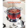 Aluminum Stock Pot, 8-Quart Nonstick Ceramic Coated Pot with Glass Lid, PFOA-Free, PFAS-Free, Compatible with Gas Stoves, Induction Cooktops