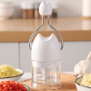Manual Food Chopper, 3-Blade Stainless Steel Garlic Mincer, Hand-Press Onion Cutter & Vegetable Blender for Garlic, Onion, Chili, Nuts