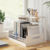Under Sink Organizer, Pull Out Cabinet Storage 2 Tier Slide Out Sink Shelf, Kitchen Organizers and Storage, Black, 1 Pack