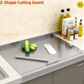 Stainless Steel Cutting Board for Kitchen - Large 304 Chopping Boards, Suitable for Meat Vegetables Bread and Baking,Kitchen Accessories, (size: Z-Shape 40cm*60cm)