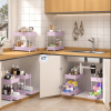 3 Pack Under Sink Organizers, 2-Tier Multi-Use Kitchen and Bathroom Organizers and Storage with Sliding Drawers, Bathroom Cabinet Organizer