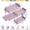 3 Pack Under Sink Organizers, 2-Tier Multi-Use Kitchen and Bathroom Organizers and Storage with Sliding Drawers, Bathroom Cabinet Organizer