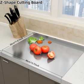 Stainless Steel Cutting Boards for Kitchen, Lipped stainless steel cutting board. Large cutting board suitable for meat, fruits, vegetables, bread (size: 30cm×40cm/11.81×15.75inch)
