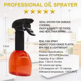 Oil Sprayer 8 oz Olive, Oil Mister Fryer, Canola Spritzer, Salad, Baking, Frying, BBQ (Color: Red)