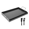 Carbon Steel Griddle, 24x16 inch Universal Flat Top Rectangular Plate, Gas Grill Griddle for BBQ Grill, Teppanyaki