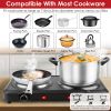 2000W Electric Infrared Dual Burner Portable Heating Hot Plate Stove Countertop RV Hotplate with 7.5' & 6.3' Glass Cooktop Stepless Temperature Adjust