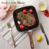 Nonstick Frying Pan Skillet Set, 3 Piece Square Grill Pans with Stay Cool Handle & PFOA Free, Compatible with All Stovetops(9.5" 10" 11")