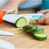 8 Pcs Wooden Kitchen Knife Set for Kids - Includes Safe Knives, Serrated Plastic Knives, Potato Slicers, Sandwich Cutter, Peeler and Cutting Board